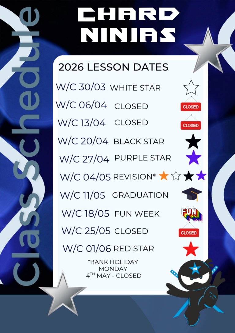 Ninja Lesson Dates 2026